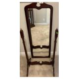 Adjustable Cheval Mirror on Wood Stand