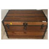 Wood and Metal-Bound Steamer Trunk