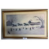 Framed Art Print of Winter Sleigh Scene