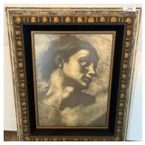 Framed Artwork Featuring Classical Portrait