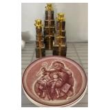 Plates and Brass Candleholders