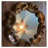 Round Mirror with Scrollwork Frame, 19x19