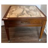 Milano Furn. Co. Marble-Top Wood Side Table