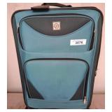 Blue Rolling Suitcase with Telescopic Handle