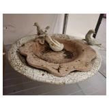 Decorative Crackled Ceramic Bird Bath