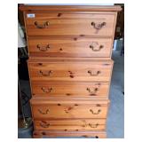 Bassett Wooden Chest With Three Drawer Sections