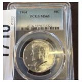 1964 Kennedy Half Dollar PCGS MS65