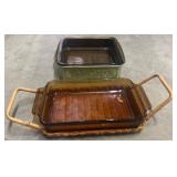 Baking Dishes and Wicker Tray with Handles