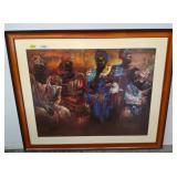 Framed Print of Seated Figures, 40x34