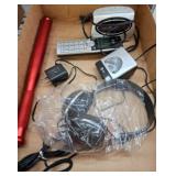 Electronics Lot with Headset, Phone, Clock Radio