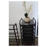 Metal Rolling Storage Cart with Mesh Drawers