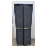 Gray Plastic Storage Cabinet With Shelves