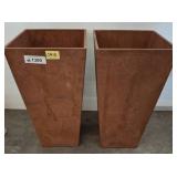 Tall Square Planters, Rust Finish