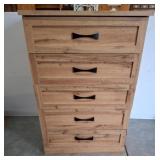 Five-Drawer Wood Chest with Bow-Tie Handles