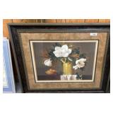 Framed Floral Still-Life Print in Double Mat