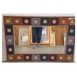 Rectangular Mirror with Multicolor Tiled Frame