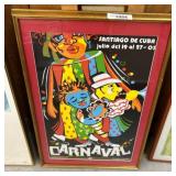 Framed Santiago de Cuba Carnaval Poster