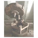 Industrial Metal Valve with Circular Wooden Handle