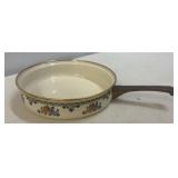Floral Ceramic Pan with Wood Handle