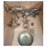 Brass Figurines and Decorative Bowl