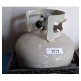 Metal Propane Tank in Plastic Crate