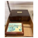 Two Wooden Jewelry Boxes with Felt Lining