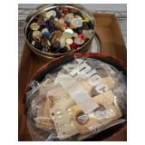 Sewing Buttons in Tins and Bags