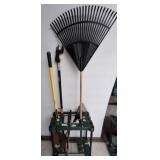 Yard Tool Set with Rack and Assorted Tools