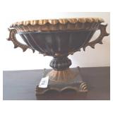 Decorative Bowl with Scalloped Rim and Handles