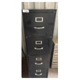 Large Black Metal Four-Drawer Filing Cabinet