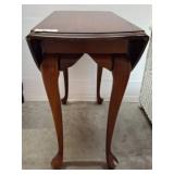 Drop-Leaf Wooden Table with Cabriole Legs