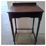 Wood Writing Table with Turned Legs