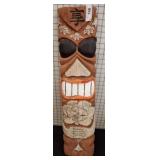 Wooden Tiki-Inspired Carving With Decorative Motif