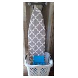 Ironing Board with Cover and Laundry Basket