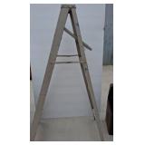 Metal Folding Step Ladder With Paint Splatter