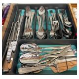 Stainless Steel Flatware Set in Tray