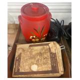 Red Ceramic Jar, Wood Tray, and Nutcracker Guide