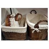 Wicker Baskets with Fabric Liners