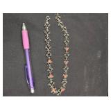 Sterling Necklace With Coral-Like Accents