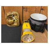 Fishing Reel, Flashlight, and Tool Pouch Set