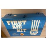 Blue Metal First Aid Kit with Supplies
