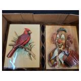 3D Wall Plaques: Cardinal and Clown