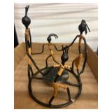 Wrought Iron Figurine Sculpture With Accessories