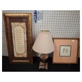 Framed Prints and Table Lamp