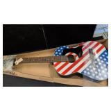 Acoustic Guitar with American Flag Design