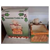Stoneware Cookie Jar with Bear Toy Box Design