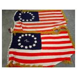Handmade Knit American Flag Blanket
