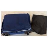 Blue Collapsible Rolling Bag with Carry Pouch
