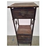 Wood and Metal Shelving Unit with Drawers