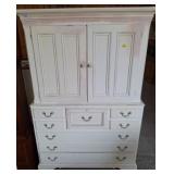 Lexington Painted Wood Armoire Cabinet with Drawer
